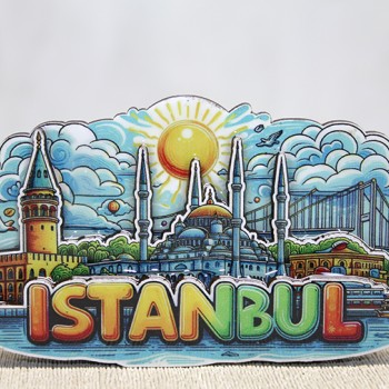 Ahşap İstanbul Temalı Magnet - Model 5