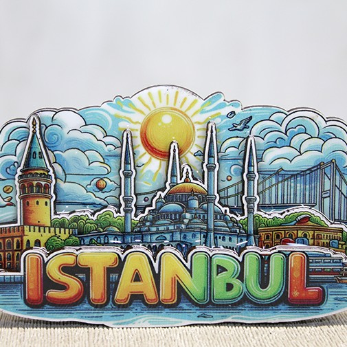 Ahşap İstanbul Temalı Magnet - Model 5