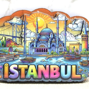 Ahşap İstanbul Temalı Magnet - Model 8
