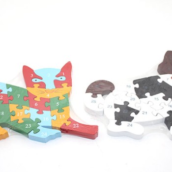 Ahşap Kedi - Köpek Yapboz 