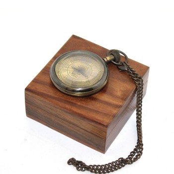 Ahşap Kutulu Pirinç Köstekli Saat Model 11