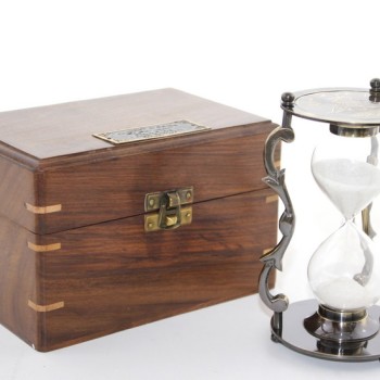 Ahşap Kutulu Pirinç Kum Saati 