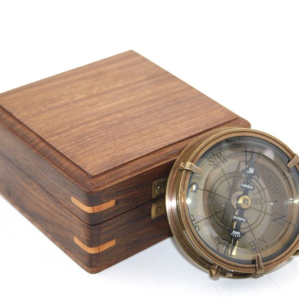 Ahşap Kutulu Pusula Model 9 