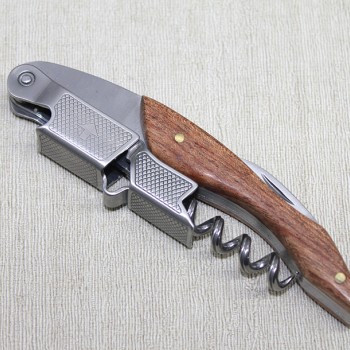 Ahşap Paslanmaz Çelik Tirbuşon Açacak