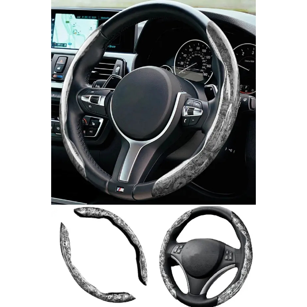 Ahşap Tasarımlı Direksiyon Simidi Koruma Kılıfı 2 li