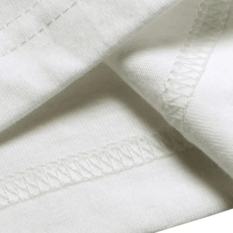 AICG Ön Arka Baskılı Bisiklet Yaka   Oversize Bisiklet Yaka T-shirt - Beyaz -