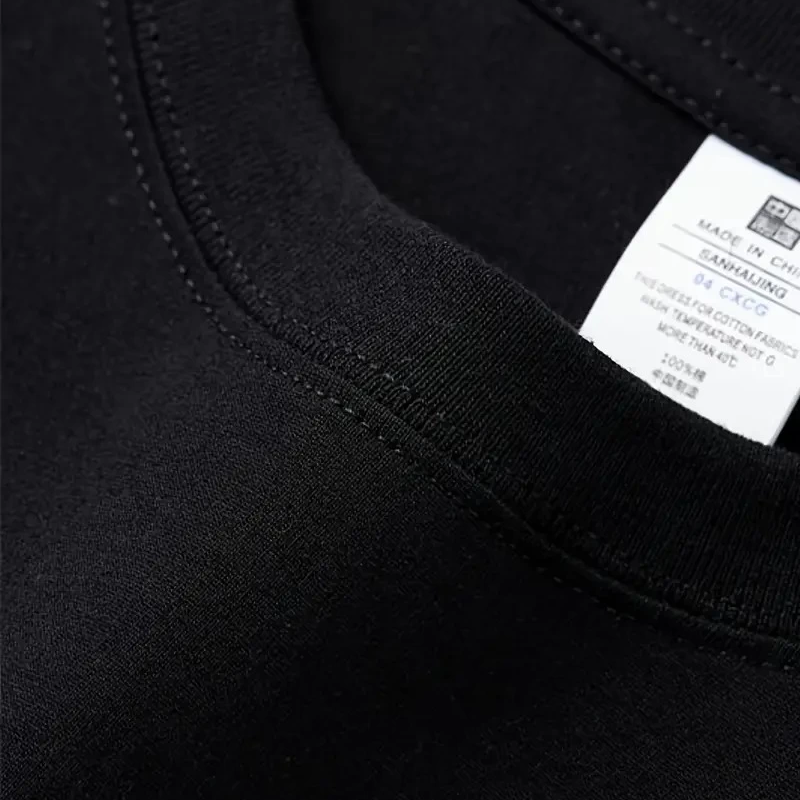 AICG Ön Arka Baskılı Bisiklet Yaka   Oversize Bisiklet Yaka T-shirt - Siyah -