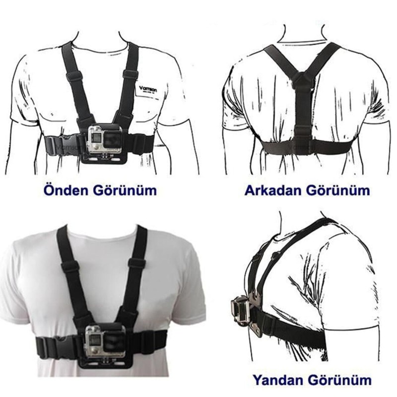 Aksiyon Kamerası Göğüse Sabitleme Kemeri