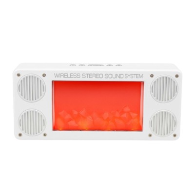 Alev Şömine Efektli Bluetooth Hoparlör Beyaz 