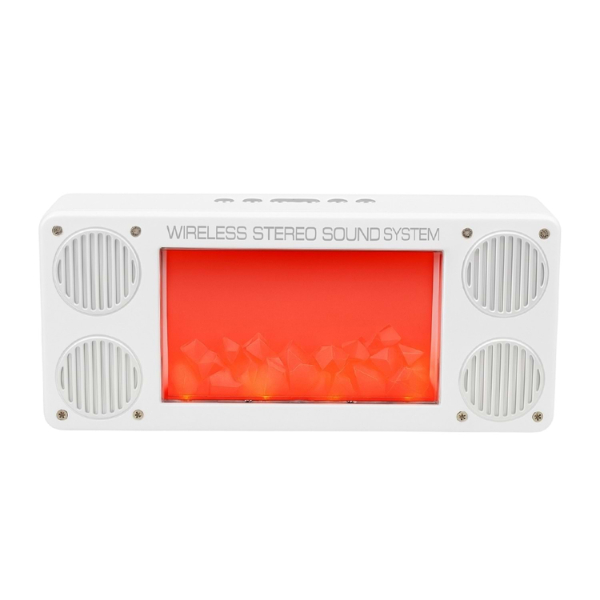 Alev Şömine Efektli Bluetooth Hoparlör Beyaz 