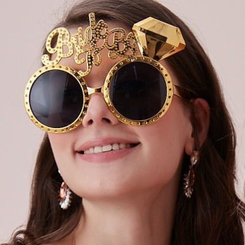 Altın Renk Bride To Be Yazılı Gelin Gözlüğü