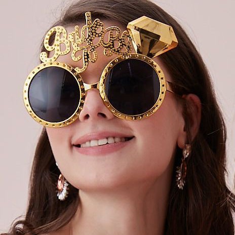 Altın Renk Bride To Be Yazılı Gelin Gözlüğü