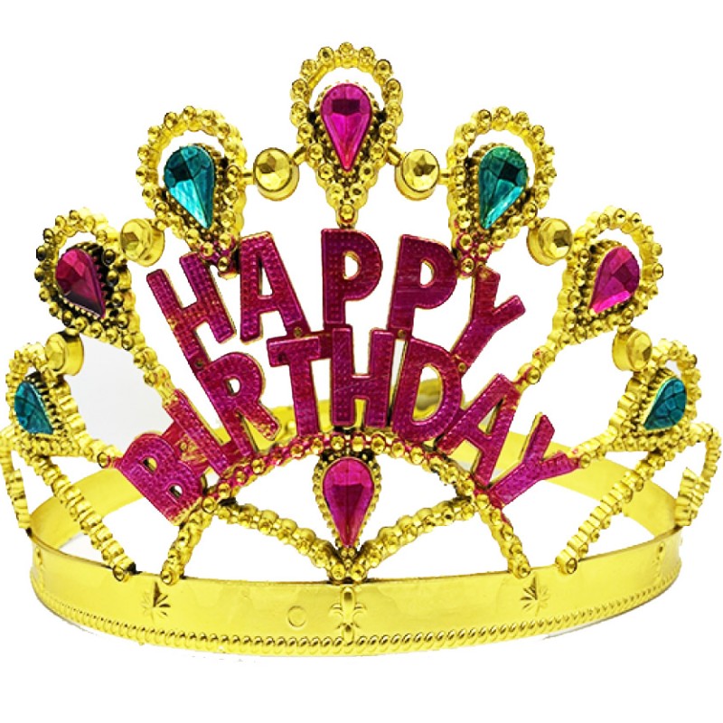 Altın Renk Happy Birthday Doğum Günü Tacı