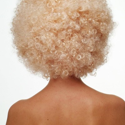 Altın Renk Kıvırcık Afro Parti Peruğu