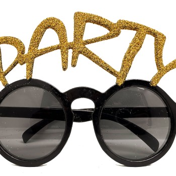 Altın Simli Party Yazılı Parti Gözlüğü Show