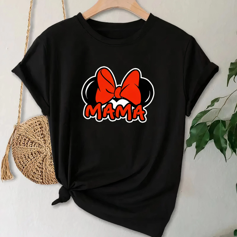 Anneler Günü Baskılı T-shirt - Siyah -