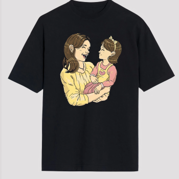 Anneler Gününe Özel Tasarım Anne   Baskılı T-shirt - Siyah -