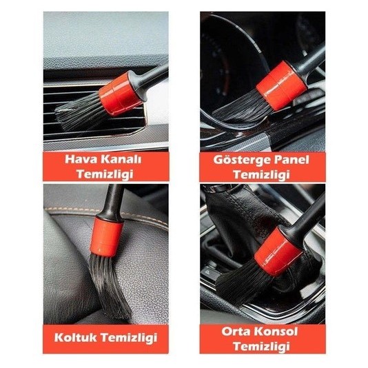 Araba Detaylı Temizlik Fırça Seti