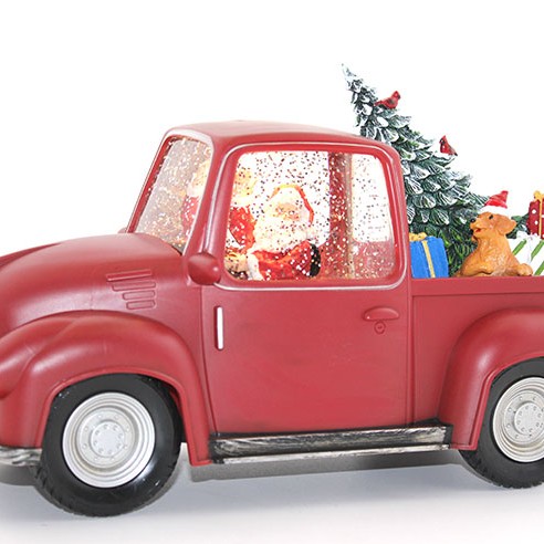 Araba Tasarımlı Işıklı Müzikli Noel Baba Kar Küresi 