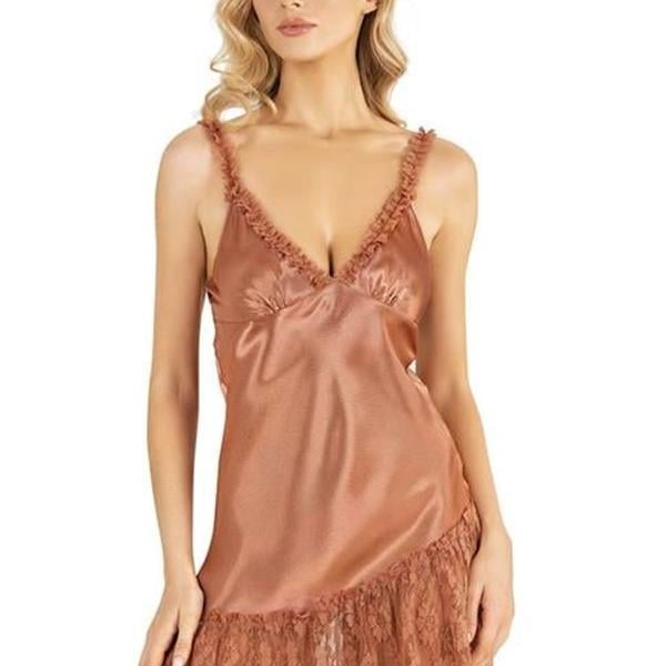 Arias Closet Bakır Kısa Saten Gecelik 8238