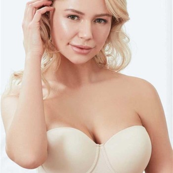 Arias Closet Balenli Destekli Dolgulu Askısız Straplez Günlük Klasik T-Shirt Sütyeni