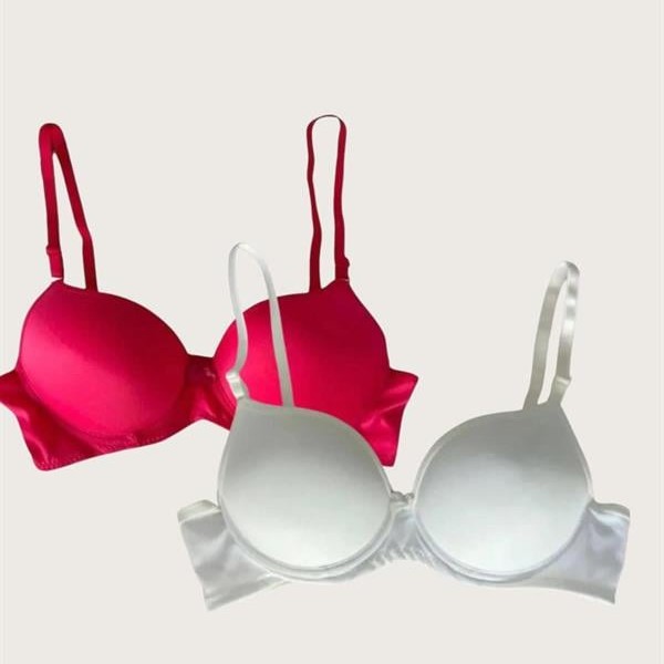 Arias Closet Beyaz-Kırmızı 2'Li Mikro Kumaş İçi Boş Balenli Günlük  Desteksiz Sütyen