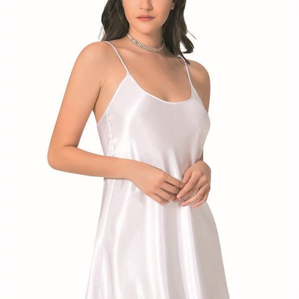 Arias Closet Beyaz Kısa Saten Gecelik