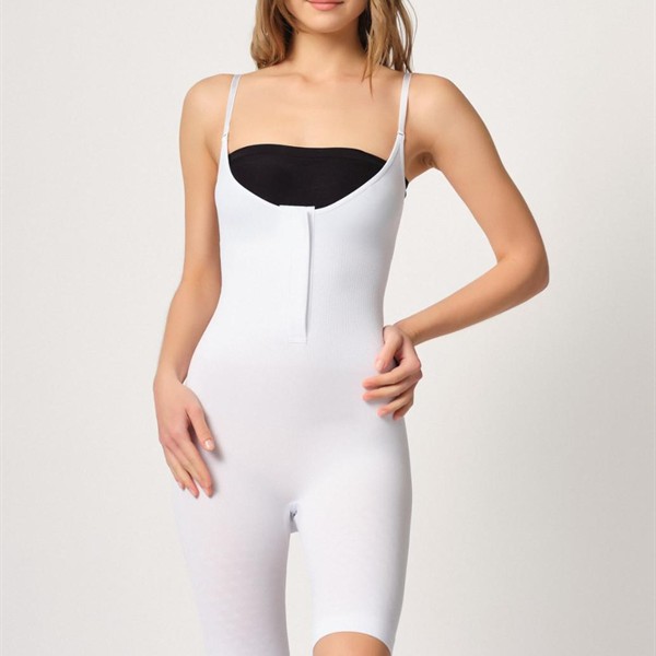 Arias Closet Beyaz Mı Emay 2093 Ön Agraflı Göğsü Açık Paçalı Boy Korse