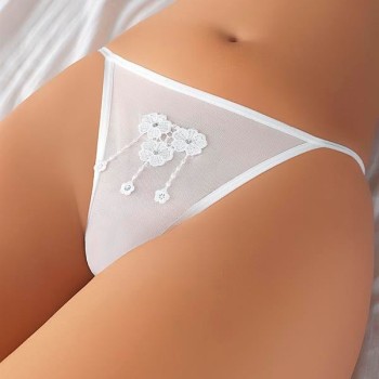 Arias Closet Beyaz Nakışlı Desenli Fantezi Tanga String