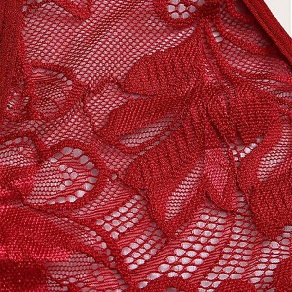 Arias Closet Bordo Dantel İşlemeli Göğüs Dekolteli Fantezi Jartiyer Takımı