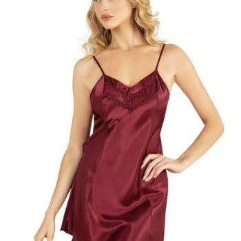 Arias Closet Bordo Kısa Saten Gecelik 8231