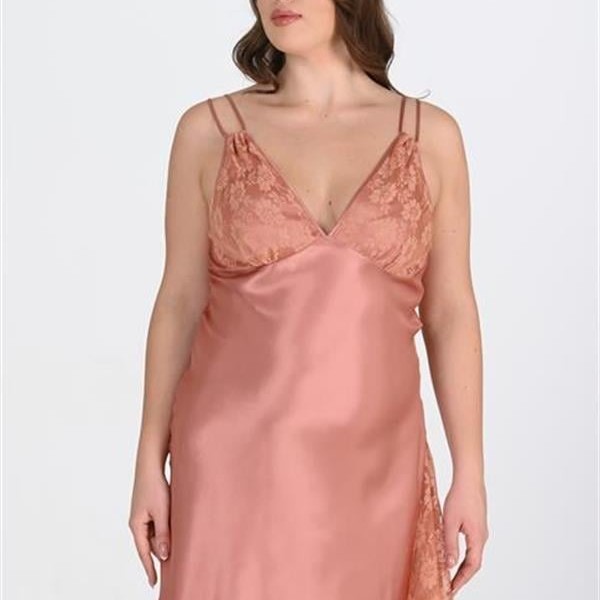 Arias Closet Büyük Beden Bakır Gecelik  2109