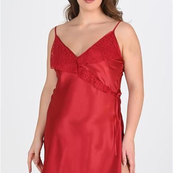 Arias Closet Büyük Beden Bordo Gecelik 2107