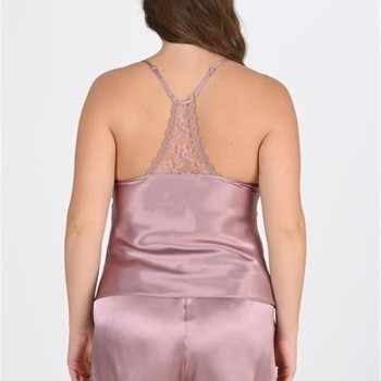 Arias Closet Büyük Beden Dantel İşlemeli Vizon Saten Şort Takımı