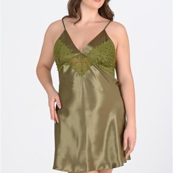 Arias Closet Büyük Beden Haki Gecelik 2104