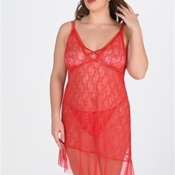 Arias Closet Büyük Beden Kırmızı Gecelik