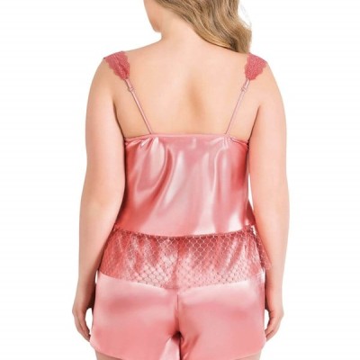 Arias Closet Büyük Beden Mercan Saten Babydoll Şort Takımı