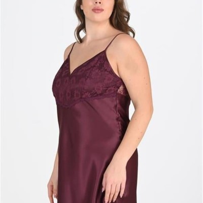 Arias Closet Büyük Beden Mürdüm Gecelik 2108