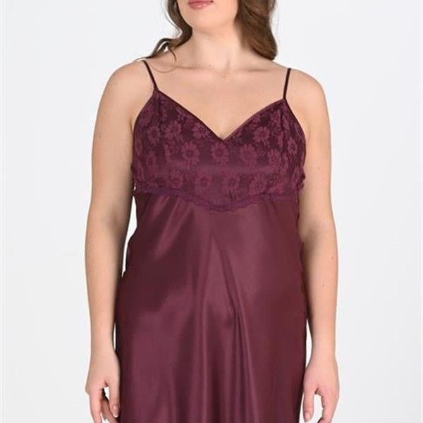 Arias Closet Büyük Beden Mürdüm Gecelik 2108