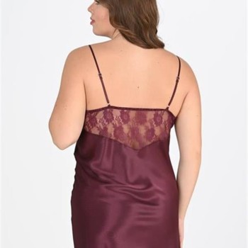 Arias Closet Büyük Beden Mürdüm Gecelik 2108