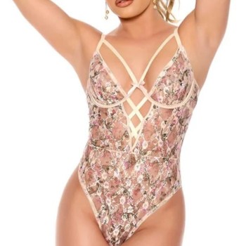 Arias Closet Çiçek Desenli Fantezi Body