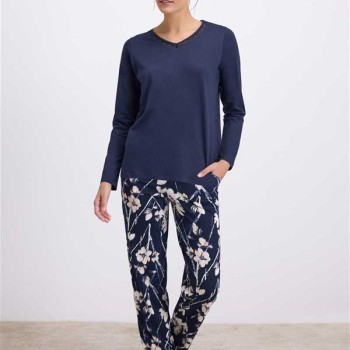 Arias Closet Çiçek Desenli Uzun Kollu T-Shirt Ve Pantolon Pijama Takımı