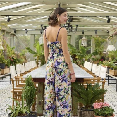 Arias Closet Çiçek Ve Yaprak Desenli İp Askılı Tulum