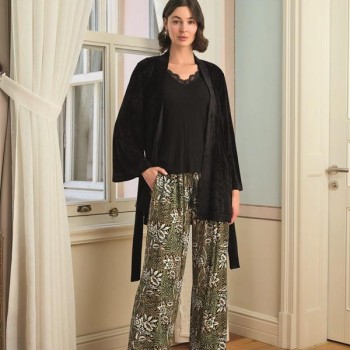 Arias Closet Çiçek Yaprak Ve Etnik Desenli Dantelli 3'Lü Pijama Takımı