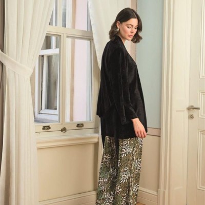 Arias Closet Çiçek Yaprak Ve Etnik Desenli Dantelli 3'Lü Pijama Takımı