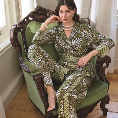 Arias Closet Çiçek Yaprak Ve Etnik Desenli Pijama Takımı