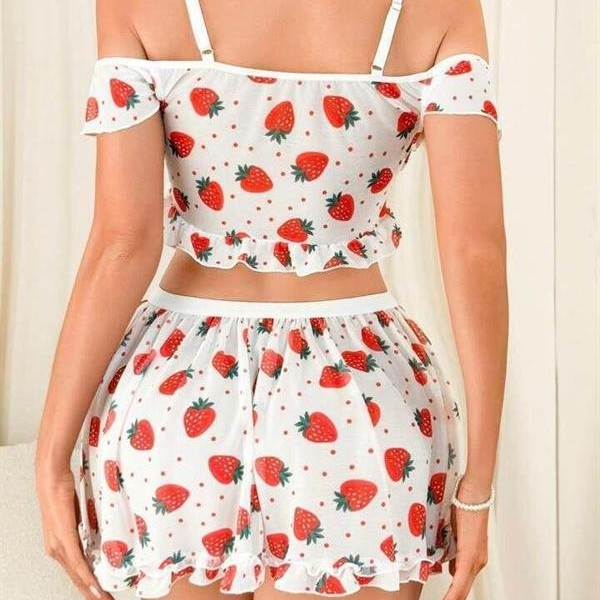 Arias Closet Çilek Desenli Fantezi Etekli Takım