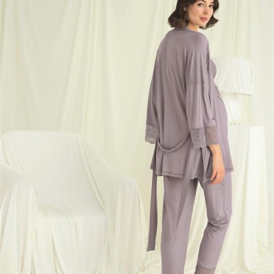 Arias Closet Dantelli Hamile Lohusa 3'Lü Pijama Takımı