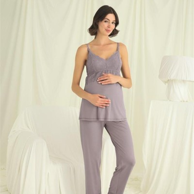 Arias Closet Dantelli Hamile Lohusa 3'Lü Pijama Takımı