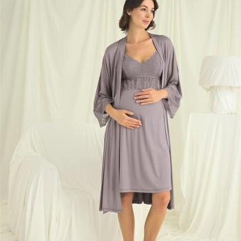 Arias Closet Dantelli Hamile Lohusa Sabahlık Takımı